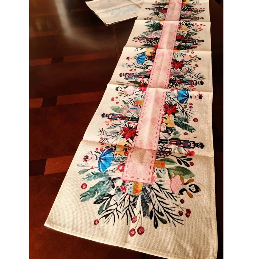 Nutcracker Table Runner Halloween Decor Decorative Cloth Holiday Decoration 72